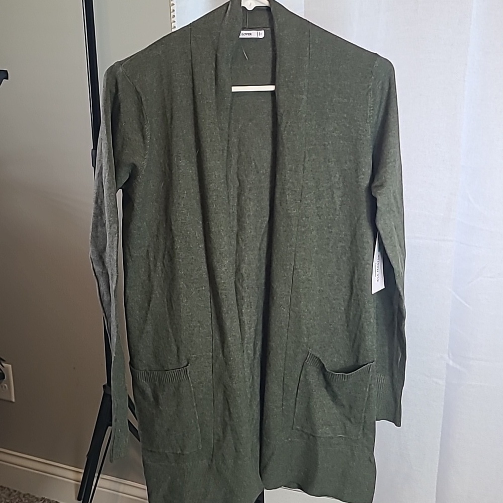 NWT Pink Clover Size S Olive Green Cardigan Sweater With Pockets Stitch Fix